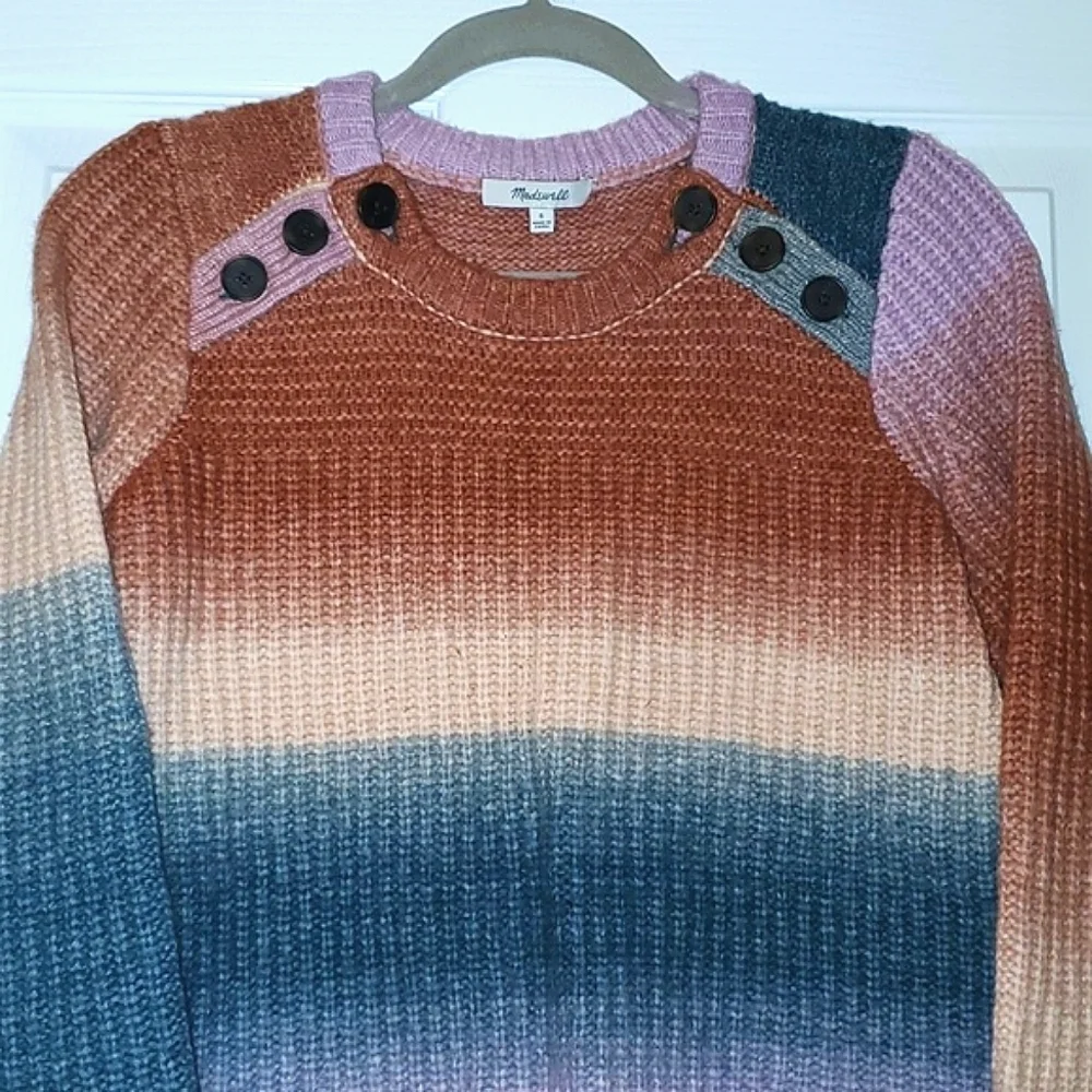 Madewell Space-Dyed Button-Shoulder Pullover Sweater Size Small - Picture 2 of 10